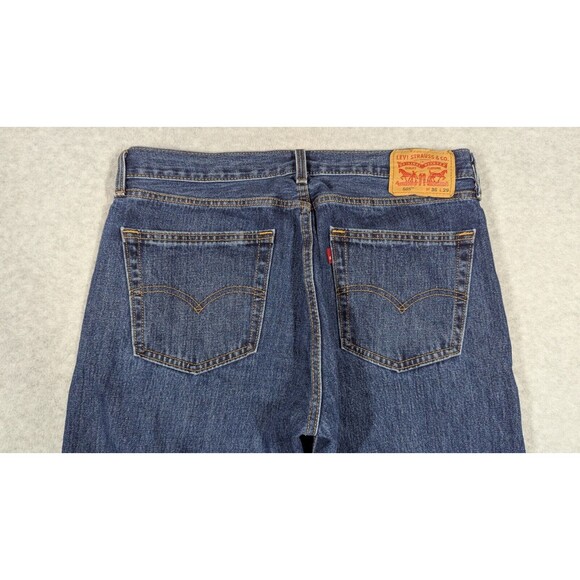 Levis Men Jeans 36x26 505 Straight Regular Fit Medium Wash Denim Zip Fly - Picture 12 of 14